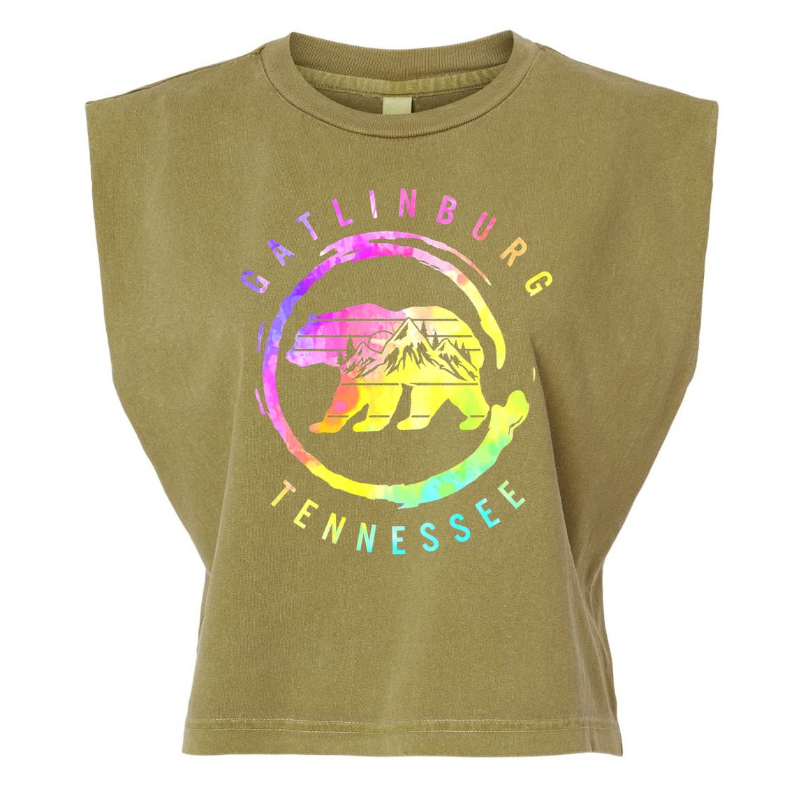 Funny Saying Gatlinburg Bear Tennessee Garment-Dyed Women's Muscle Tee