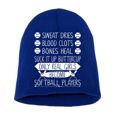 Funny Softball Gift Coach Player Dad Mom Son Cute Gift Short Acrylic Beanie