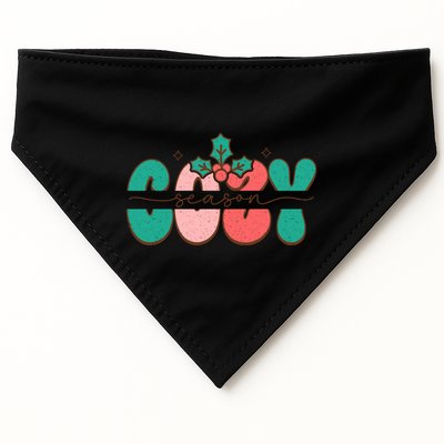 Festive Season Greetings Illustration USA-Made Doggie Bandana