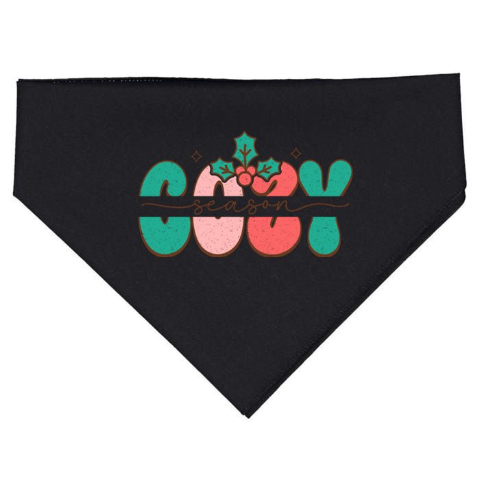 Festive Season Greetings Illustration USA-Made Doggie Bandana