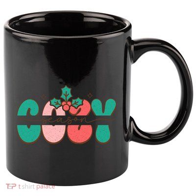 Festive Season Greetings Illustration 11oz C Handle Ceramic Mug