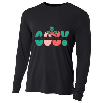 Festive Season Greetings Illustration Cooling Performance Long Sleeve Crew