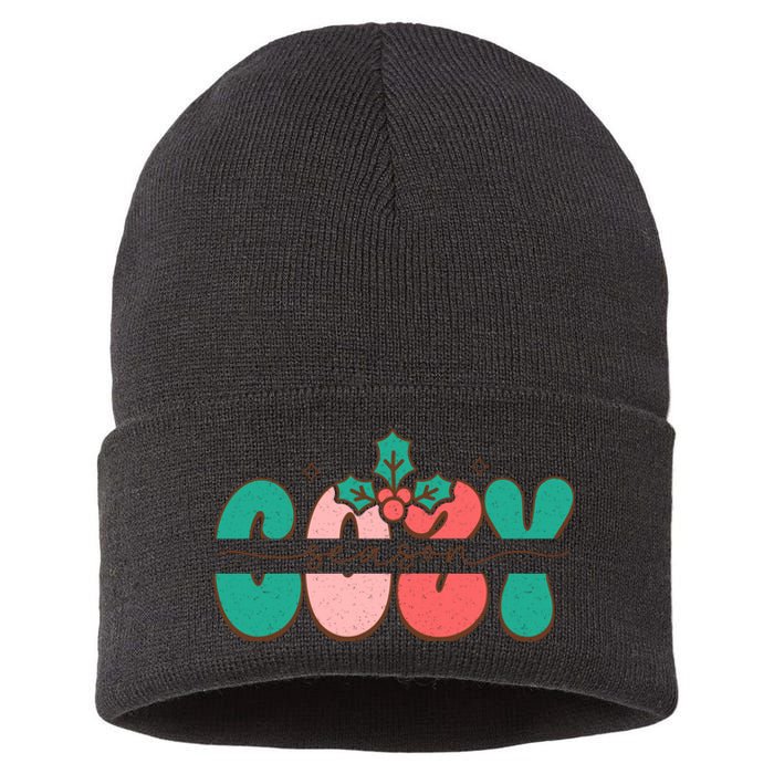 Festive Season Greetings Illustration Sustainable Knit Beanie