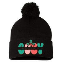 Festive Season Greetings Illustration Pom Pom 12in Knit Beanie