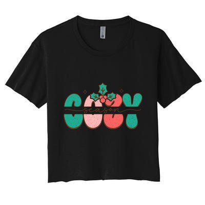 Festive Season Greetings Illustration Crop Top