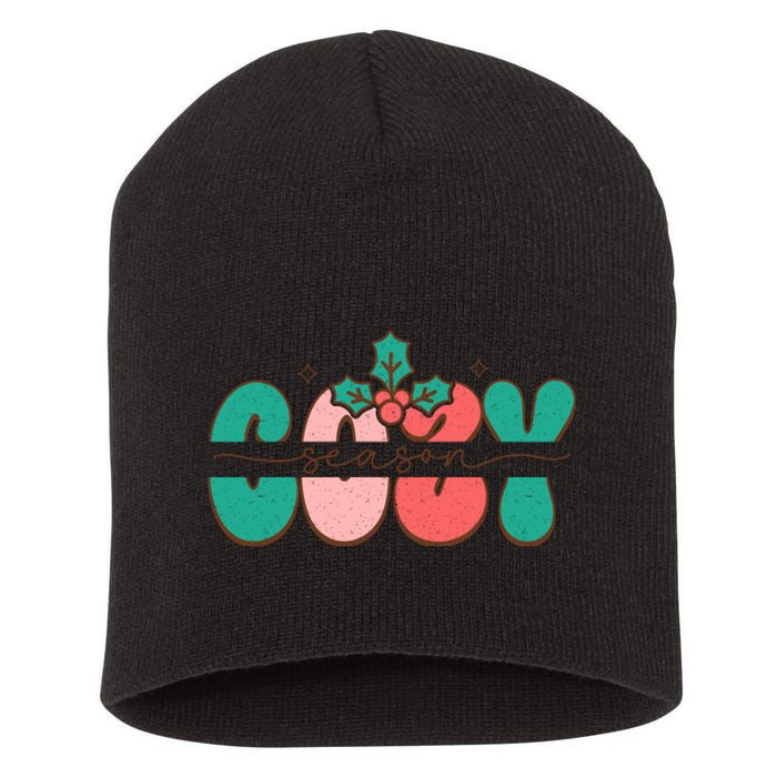 Festive Season Greetings Illustration Short Acrylic Beanie