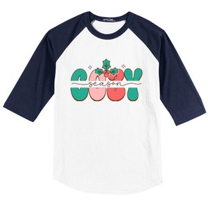 Festive Season Greetings Illustration Baseball Sleeve Shirt