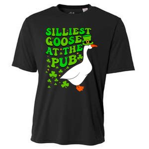 Funny Silliest Goose At The Pub Shamrock St Patricks Day Cooling Performance Crew T-Shirt