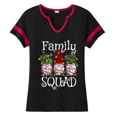 Family Squad Gnomies Christmas Gnome Family Matching Pjs Gift Ladies Halftime Notch Neck Tee