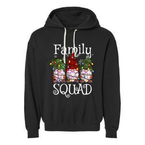 Family Squad Gnomies Christmas Gnome Family Matching Pjs Gift Garment-Dyed Fleece Hoodie