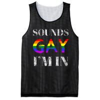 Funny Sounds Gay I'm In With Rainbow Flag Mesh Reversible Basketball Jersey Tank