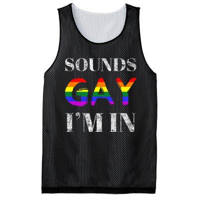 Funny Sounds Gay I'm In With Rainbow Flag Mesh Reversible Basketball Jersey Tank