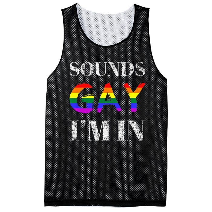 Funny Sounds Gay I'm In With Rainbow Flag Mesh Reversible Basketball Jersey Tank