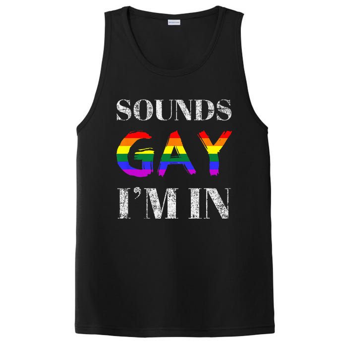 Funny Sounds Gay I'm In With Rainbow Flag PosiCharge Competitor Tank