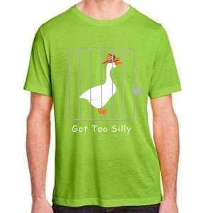 Funny Silly Goose Lover Mugshot Meme Got Too Silly Adult ChromaSoft Performance T-Shirt