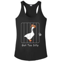 Funny Silly Goose Lover Mugshot Meme Got Too Silly Ladies PosiCharge Competitor Racerback Tank