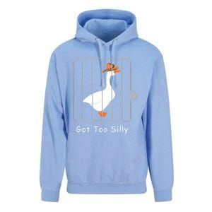 Funny Silly Goose Lover Mugshot Meme Got Too Silly Unisex Surf Hoodie