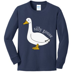 Funny Silly Goose Cute Goose Xmas Family Matching Clothing Kids Long Sleeve Shirt