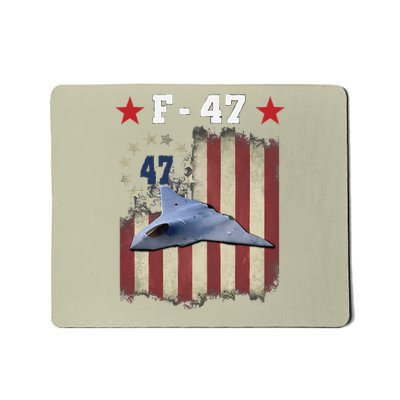 F-47 Sixth Generation Fighter Jet 4 Of July Flag Mousepad