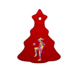 Funny Soccer Girl Soccer Player Gift Ceramic Tree Ornament