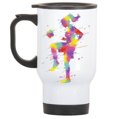 Funny Soccer Girl Soccer Player Gift Stainless Steel Travel Mug