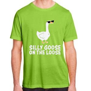 Funny Silly Goose On The Loose Adult ChromaSoft Performance T-Shirt