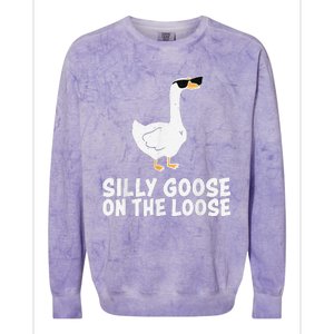 Funny Silly Goose On The Loose Colorblast Crewneck Sweatshirt