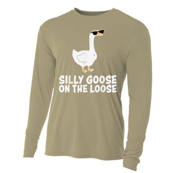 Funny Silly Goose On The Loose Cooling Performance Long Sleeve Crew