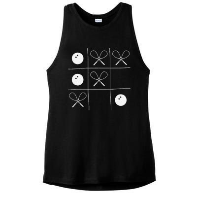 Funny Squash Gift – Noughts And Crosses Tictactoe Racket Ladies PosiCharge Tri-Blend Wicking Tank