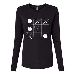 Funny Squash Gift – Noughts And Crosses Tictactoe Racket Womens Cotton Relaxed Long Sleeve T-Shirt