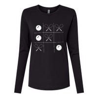 Funny Squash Gift – Noughts And Crosses Tictactoe Racket Womens Cotton Relaxed Long Sleeve T-Shirt