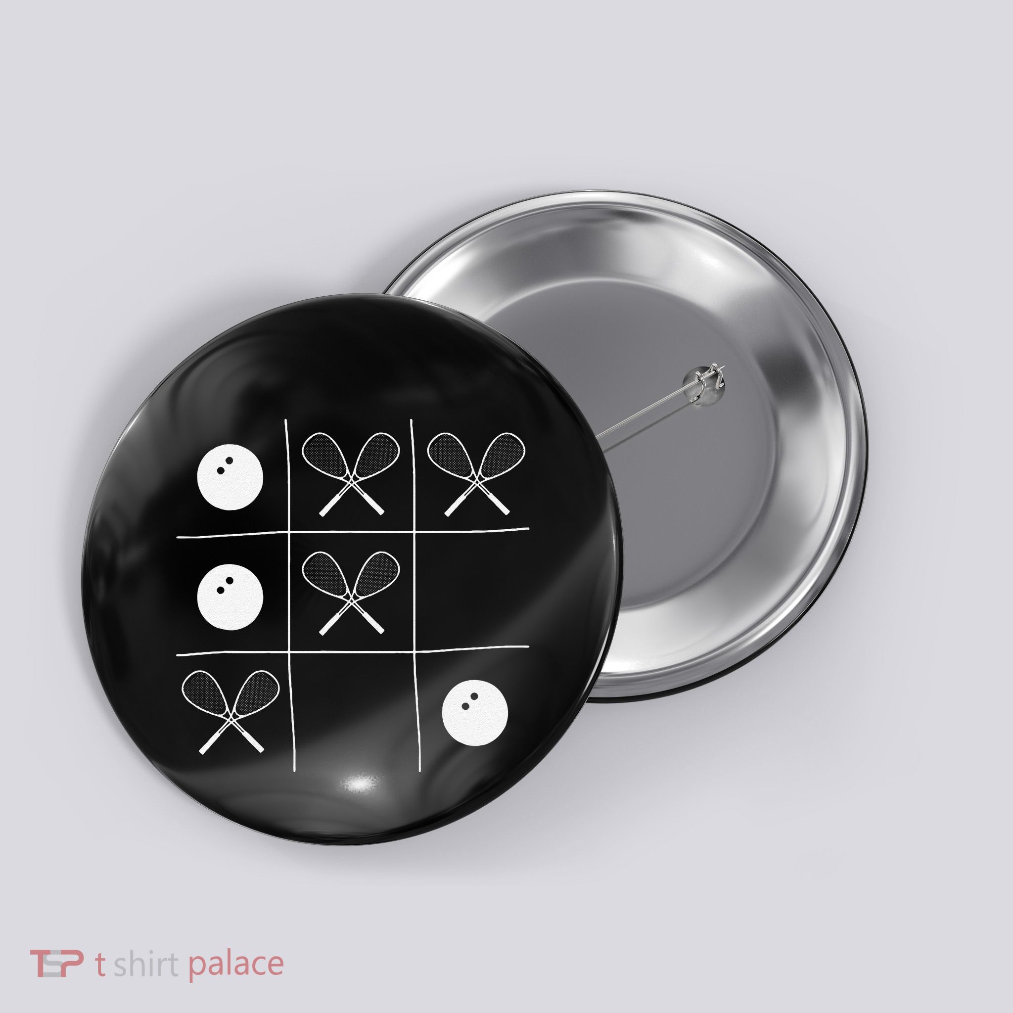 Funny Squash Gift – Noughts And Crosses Tictactoe Racket Button