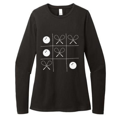 Funny Squash Gift – Noughts And Crosses Tictactoe Racket Womens CVC Long Sleeve Shirt