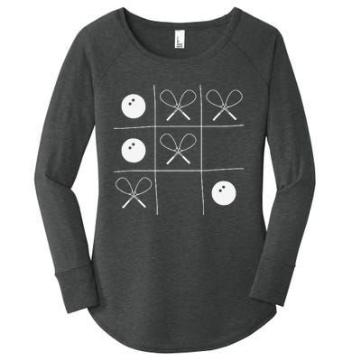 Funny Squash Gift – Noughts And Crosses Tictactoe Racket Women's Perfect Tri Tunic Long Sleeve Shirt