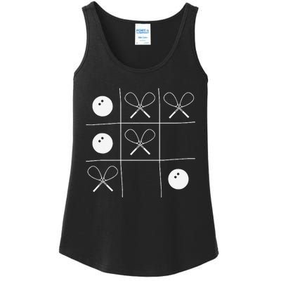 Funny Squash Gift – Noughts And Crosses Tictactoe Racket Ladies Essential Tank