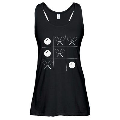 Funny Squash Gift – Noughts And Crosses Tictactoe Racket Ladies Essential Flowy Tank