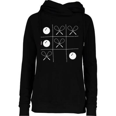 Funny Squash Gift – Noughts And Crosses Tictactoe Racket Womens Funnel Neck Pullover Hood