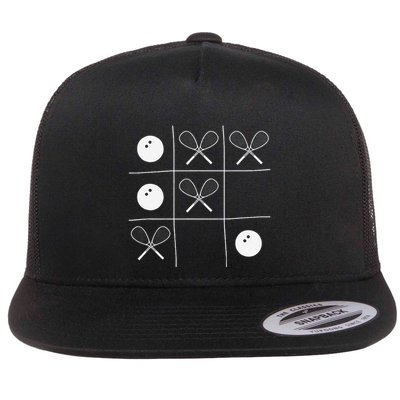 Funny Squash Gift – Noughts And Crosses Tictactoe Racket Flat Bill Trucker Hat