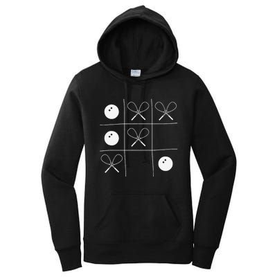 Funny Squash Gift – Noughts And Crosses Tictactoe Racket Women's Pullover Hoodie