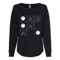 Funny Squash Gift – Noughts And Crosses Tictactoe Racket Womens California Wash Sweatshirt