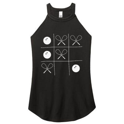 Funny Squash Gift – Noughts And Crosses Tictactoe Racket Women's Perfect Tri Rocker Tank