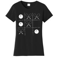 Funny Squash Gift – Noughts And Crosses Tictactoe Racket Women's T-Shirt