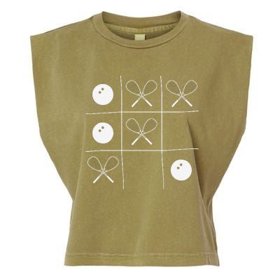 Funny Squash Gift – Noughts And Crosses Tictactoe Racket Garment-Dyed Women's Muscle Tee