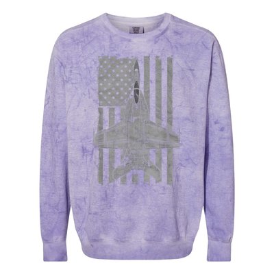 F18 Super Hornet Jet Airplane Vintage Flag Colorblast Crewneck Sweatshirt