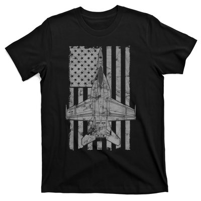 F18 Super Hornet Jet Airplane Vintage Flag T-Shirt