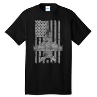 F18 Super Hornet Jet Airplane Vintage Flag Tall T-Shirt