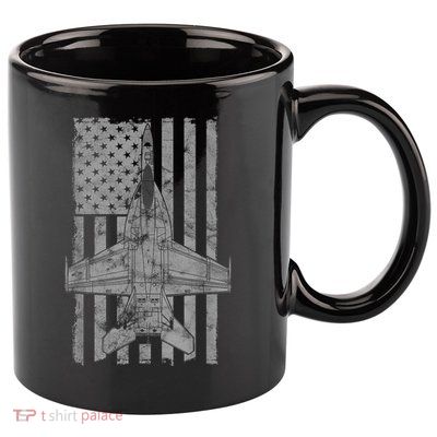 F18 Super Hornet Jet Airplane Vintage Flag 11oz C Handle Ceramic Mug