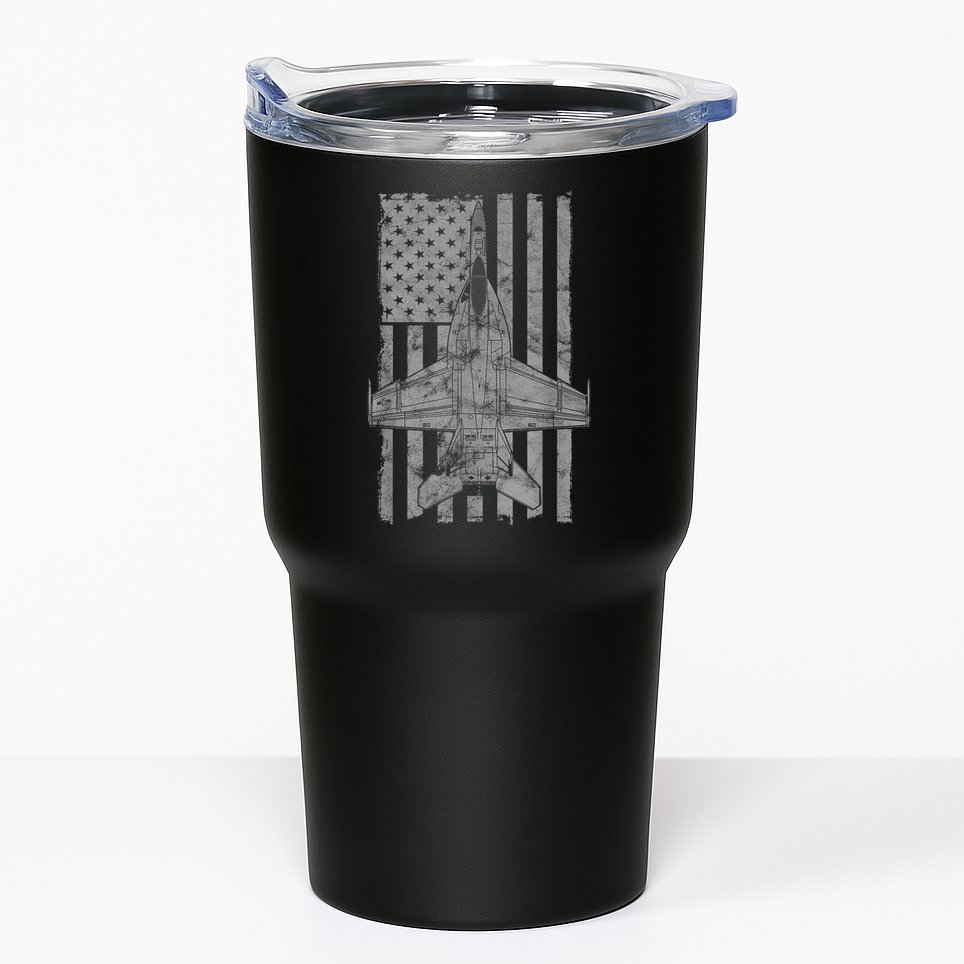 F18 Super Hornet Jet Airplane Vintage Flag Tumbler