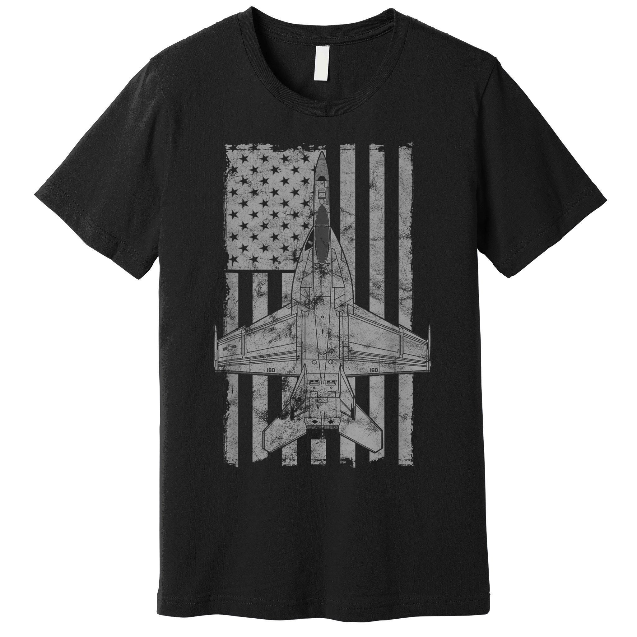 F18 Super Hornet Jet Airplane Vintage Flag Premium T-Shirt