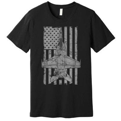 F18 Super Hornet Jet Airplane Vintage Flag Premium T-Shirt